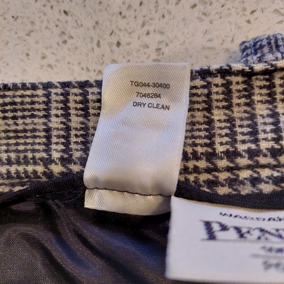 Pendleton 100% Wool Skirt Plaid Gray Black Vintage 12 Lined Pockets Made in USA - Picture 12 of 13